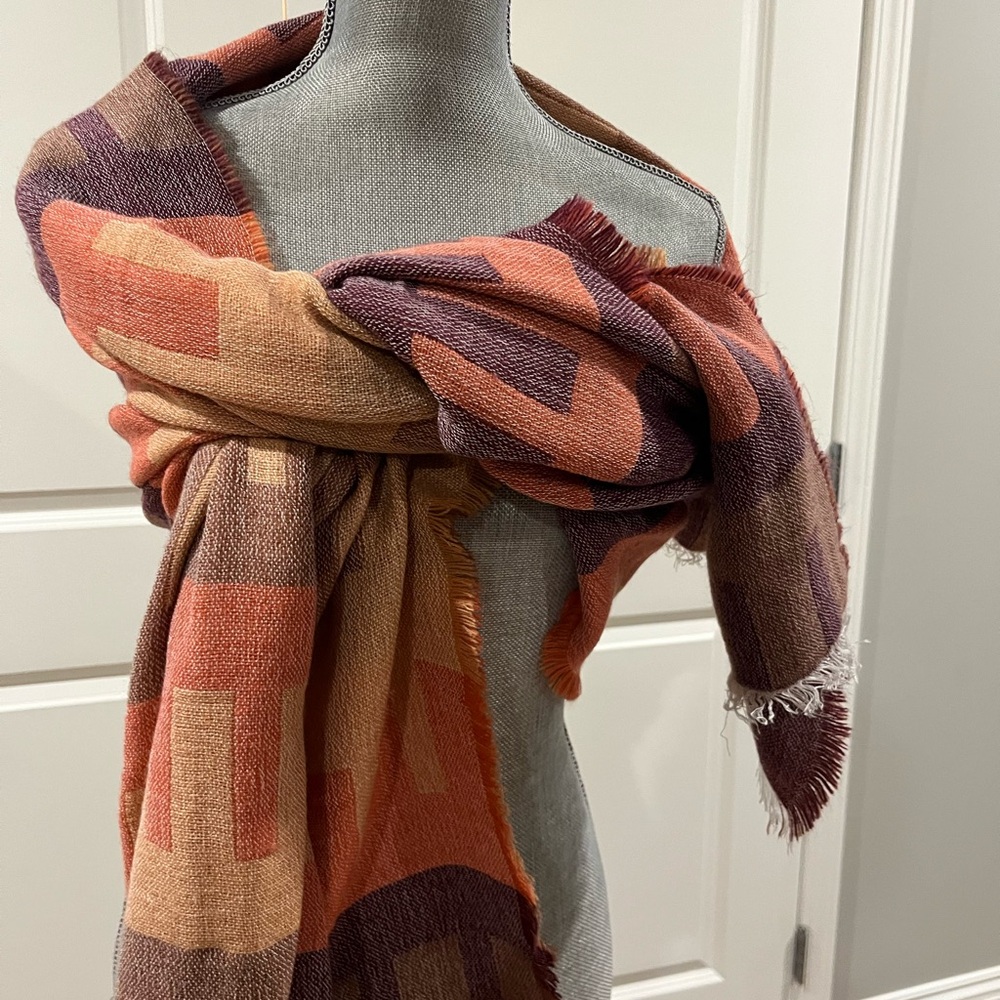 Multicolor Geometric Patterned Shawl - Picture 2 of 2